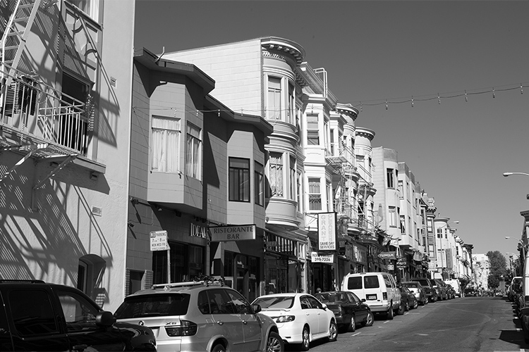 Grant Ave in North Beach, San Francisco.  R. Blum and Associates Commercial Real Estate Appraisal. Photo 2014.